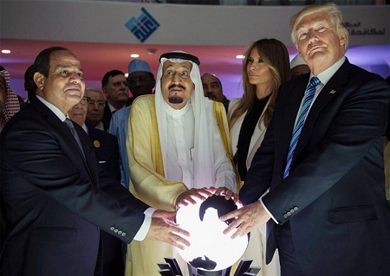 Sisi, Saudi King Salman, Melania and Donald Trump